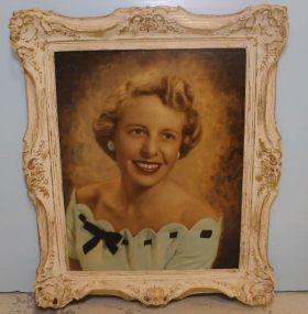 Oil Painting of Lady Signed Hawkins '52