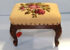 Footstool with Needlepoint 