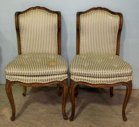 Pair of Country French Cushioned Side Chairs