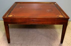 Square Leather Inlay Coffee Table