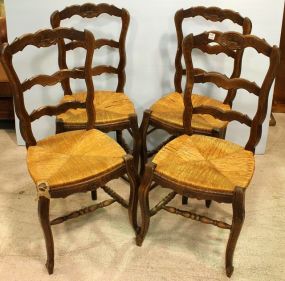 Four Country French Cane Seat Chairs