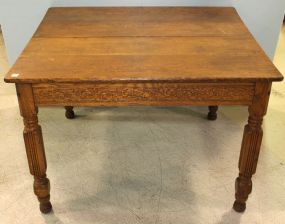 Antique Oak Square Kitchen Table