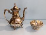 Silverplate Teapot & Small Bowl