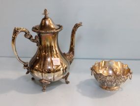 Silverplate Teapot & Small Bowl