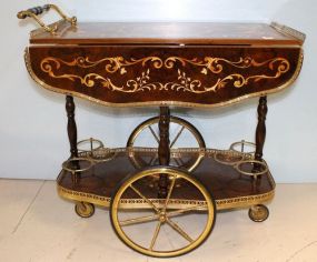 Brass and Inlay Tea Cart