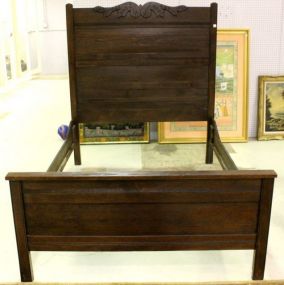 Early 20th Century Oak Bed