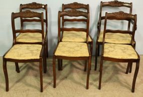 Set of Six Rose Back Carved Chairs