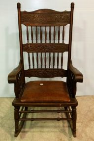 Victorian Carved Oak Rocker 