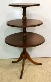 Three Tier Mahogany Duncan Phyfe Style Side Table