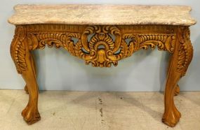 Marble Top Carved Console