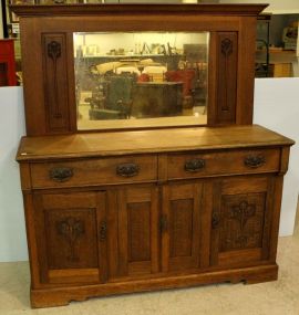 English Oak Art Nouveaux Sideboard