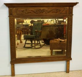 Oak Beveled Glass Mirror