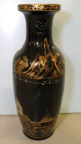 Painted Ceramic Oriental Style Vase