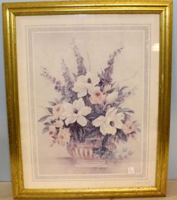 Floral Print Signed L. Chang
