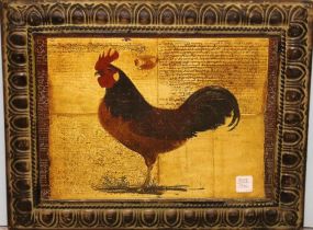 Painted Tin Rooster Plaque