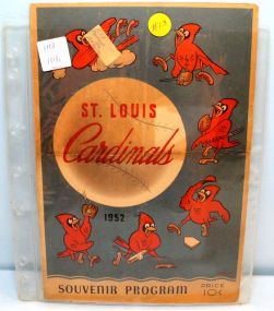 1952 St. Louis Cardinals Program