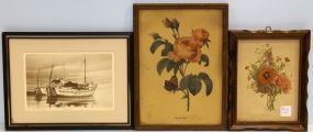 Two Floral Prints & Sponge Boat Print