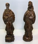 Two Resin Figures of Monks