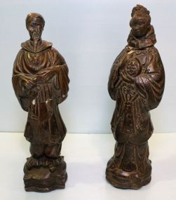 Two Resin Figures of Monks