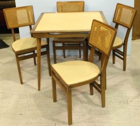 Stakmore Card Table & Chairs with Cane
