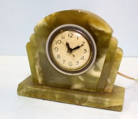 Green Onyx Deco Clock
