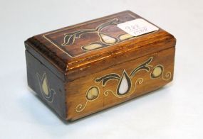 Oriental Mother of Pearl Carved Box with Dominos