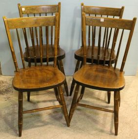 Four Stenciled Back Chairs