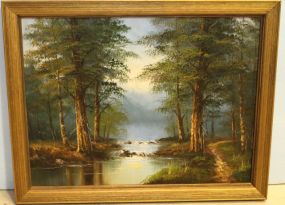 Oil on Canvas of Forest in Frame