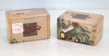 Two Small Wood Boxes with John Deere Tractors