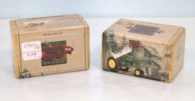 Two Small Wood Boxes with John Deere Tractors