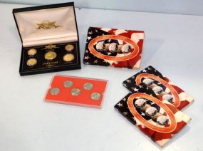 Denver Mint Quarter 2000, 2001, 2002 24K Gold Plated 1999 Coin Set
