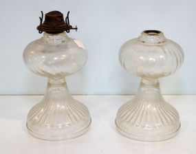 Two Glass Oil Lamps