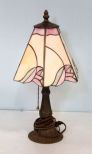 Small Six Panel Stain Glass Lamp