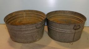 Two Galvanized Tubs