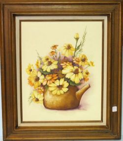 Oil Painting of Flowers Signed Trudy Beard