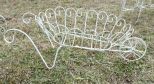 White Wrought Iron Wheel Barrow Planter