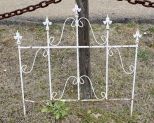 White Finial Top Wrought Iron Fence