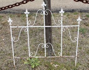 White Finial Top Wrought Iron Fence