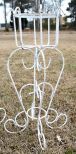 White Wrought Iron Tall Planter