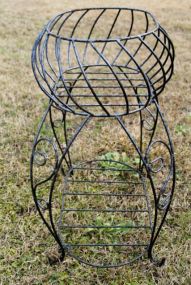 Black Oval Wrought Iron Planter