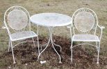 Wrought Iron Table and Two Chairs