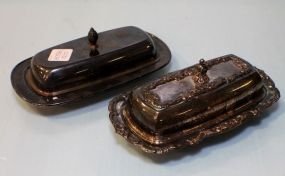 Two Silverplate Butter Dishes