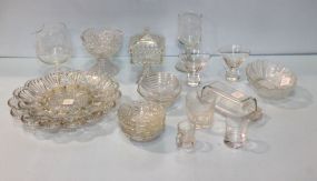 Glass Egg Plates, Butter Dish, Small Candy Dish, and Compote