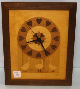Inlay Duck Clock signed Nelson 