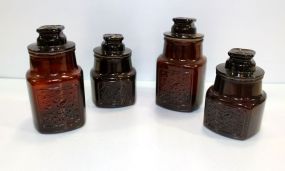 Set of Four Pigeon Blood Cannisters