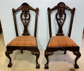 Pair of Mahogany Carved Chippendale Side Chairs