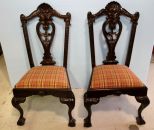 Pair of Mahogany Carved Chippendale Side Chairs