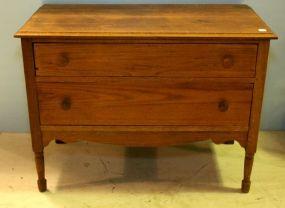 Small Oak Two Drawer Low Chest