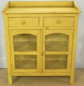 Yellow Two Doors Under Two Drawers Cabinet with Back Splash