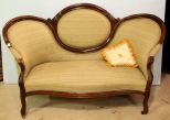 Walnut Victorian Finger Roll Settee